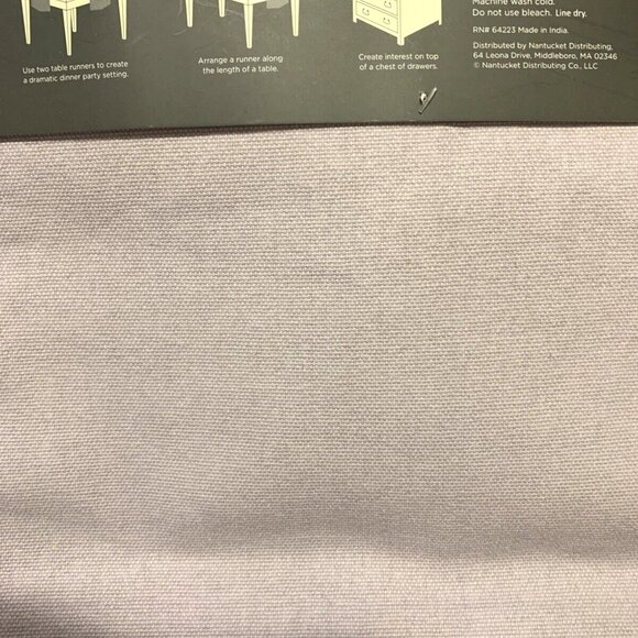 Hello Spring Table Runner Coral Flower Wreath on Lavendar Easter 13" x 72" - Picture 4 of 4